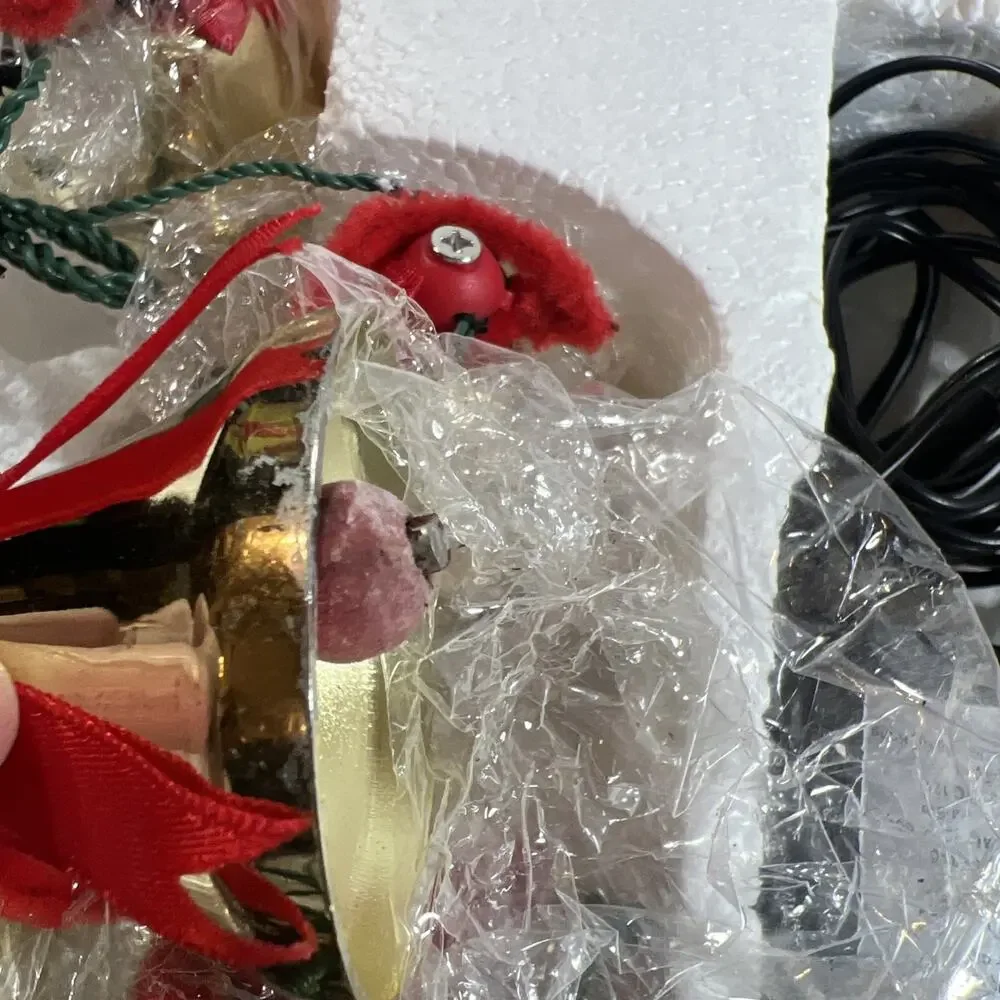 Vintage Caroling Musical Christmas Bells 9 Brass 1989 in Styrofoam